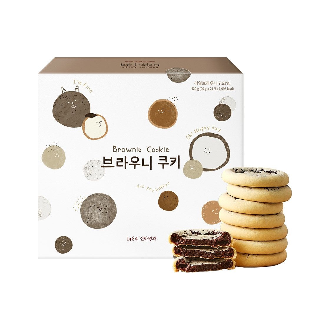 [신라명과] 브라우니쿠키세트 420g 21개입 선물용쇼핑백