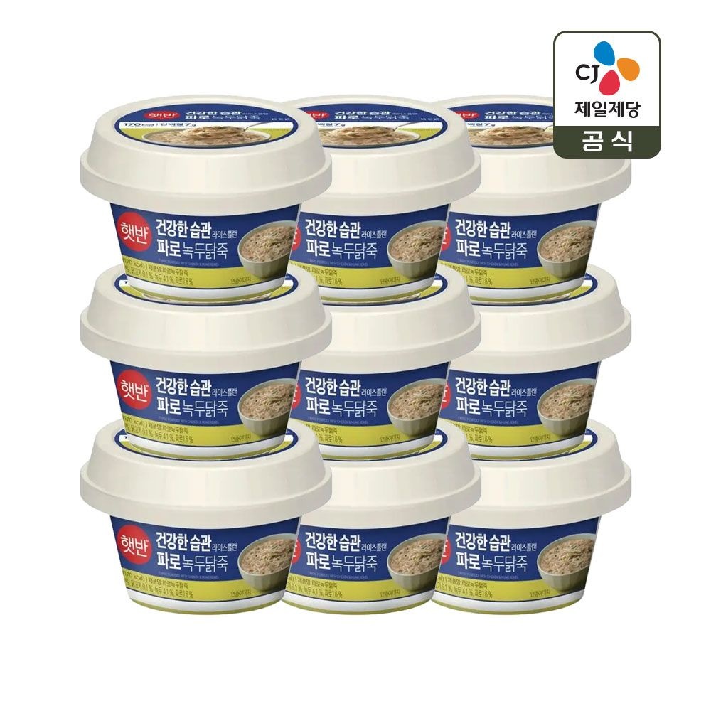 (현대Hmall) 햇반죽 파로 녹두닭죽 265g x9개