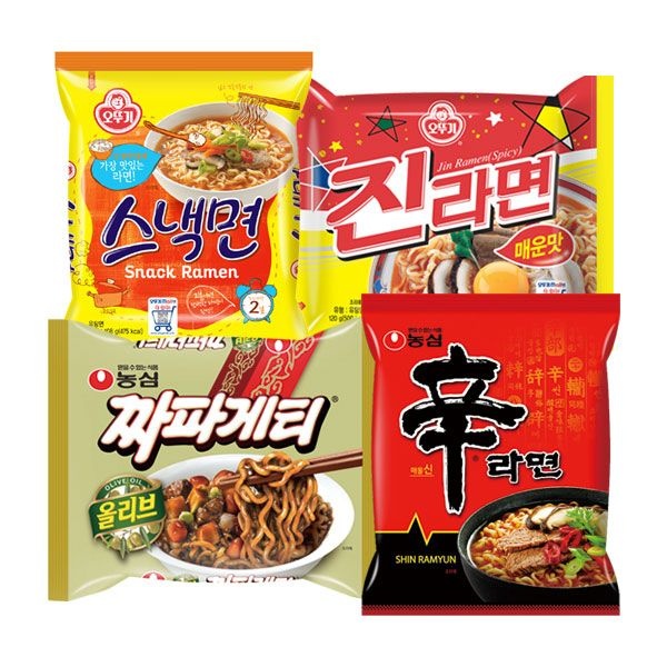 농심 (현대Hmall) 인기라면 4종 20개 짜파게티5 + 신라면5 + 스낵면5 + 진라면5