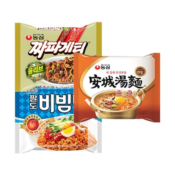 농심 (현대Hmall) 짜파게티 5입 + 안성탕면 5입 + 팔도 비빔면 5입