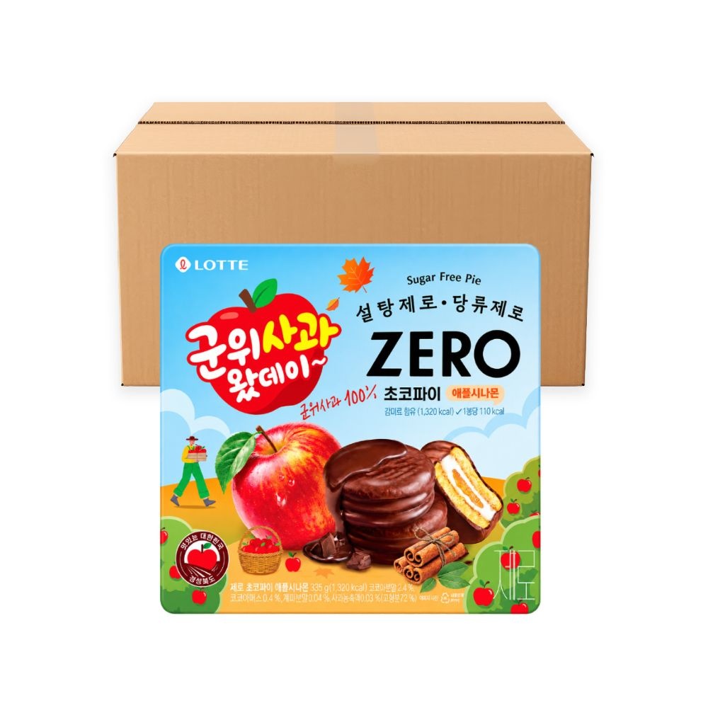 롯데리아 롯데 ZERO 초코파이  애플시나몬 군위사과 336g x 8개