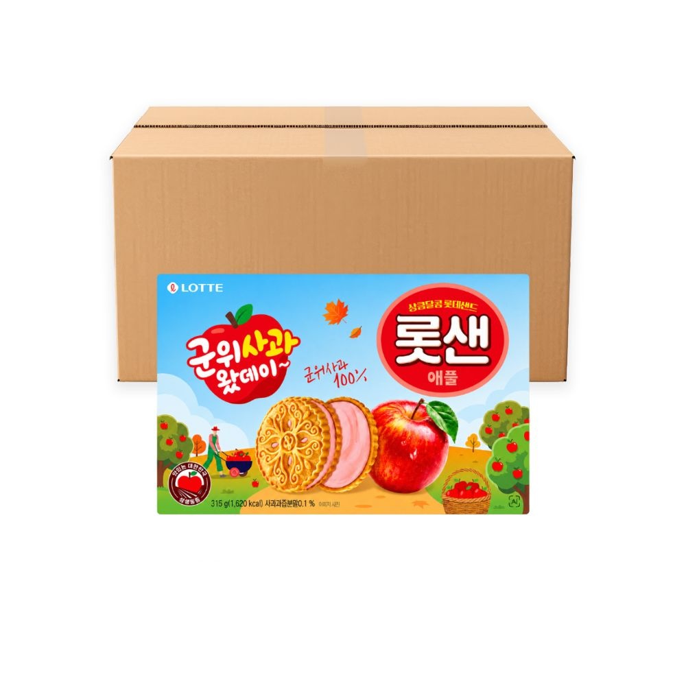 롯데리아 롯데 롯샌 애플 군위사과 315g x 12개