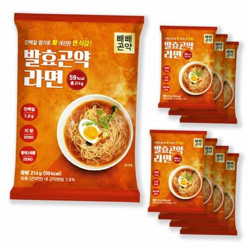 두리(신규) 두리 (현대Hmall) [빼빼곤약] 발효곤약라면 매운맛 214gx10봉