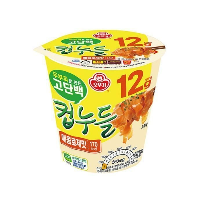 (현대Hmall) 소컵라면 오뚜기 고단백 컵누들 매콤로제맛 48g 12개