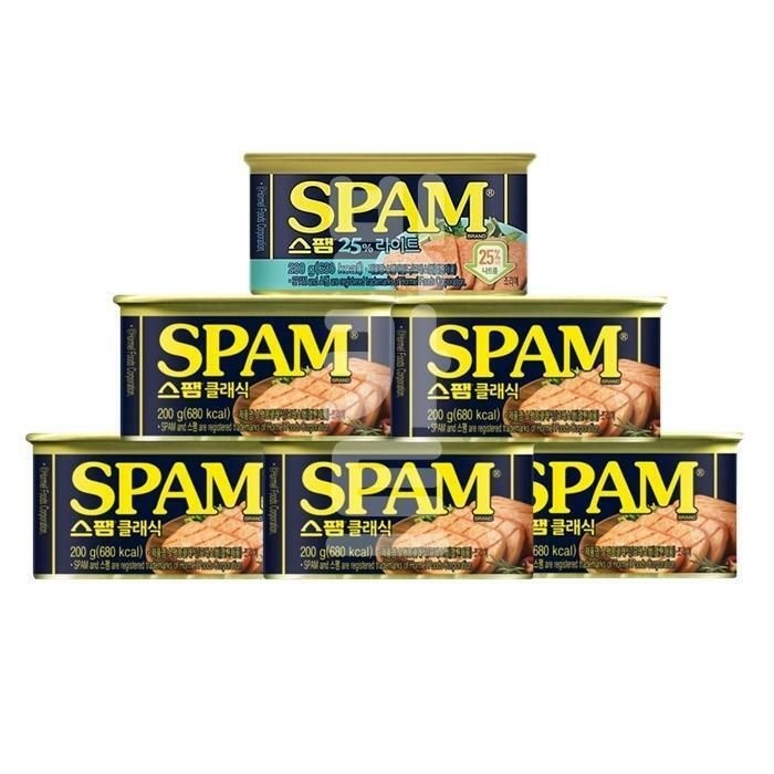 (현대Hmall) CJ 스팸 클래식200g 5캔+ 마일드 (25% 라이트) 200g 1캔 무료배송