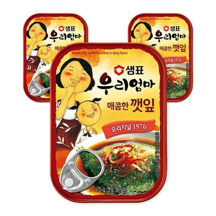 (현대Hmall) 샘표 우리엄마 깻잎 매콤한맛 70G x 3개