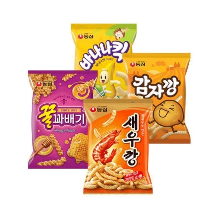 (현대Hmall) [농심] 스낵 기획팩 새꿀바감 (새우깡8 + 꿀꽈배기8 + 바나나킥8 + 감자깡8) / 총 32봉지