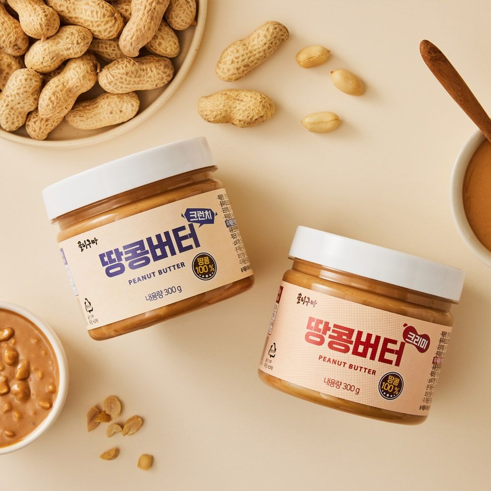 (현대Hmall) [인][꿀이구마] 땅콩 100% 잼 크리미 크런치 땅콩버터 300g 1+1