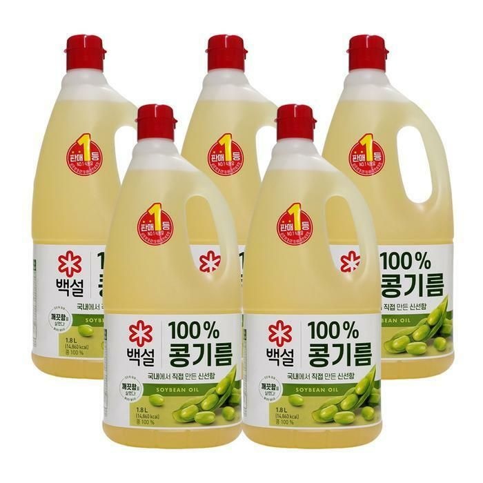 (현대Hmall) 백설 콩기름 식용유 1.8L x 5개