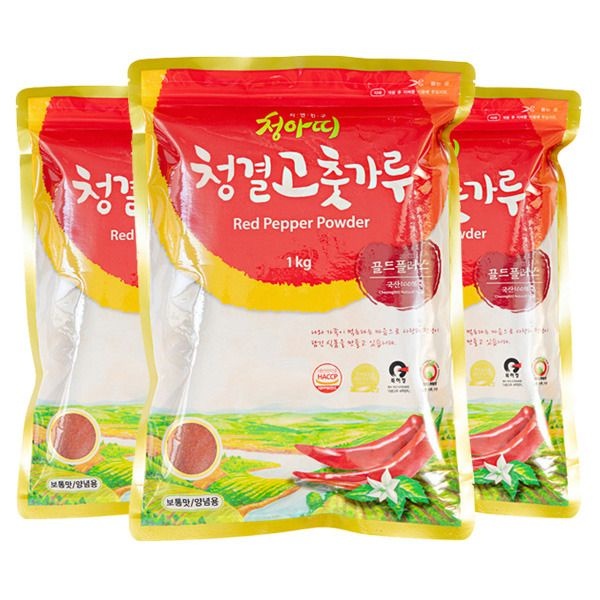 (현대Hmall) 청아띠 청결고춧가루 골드플러스 1kgx3팩 국산 고추가루