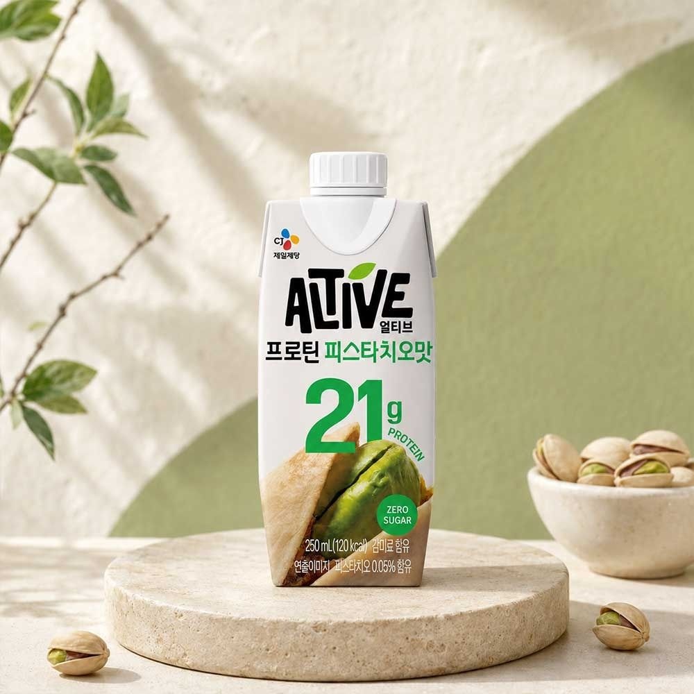 CJ제일제당 얼티브 프로틴 21g 단백질 음료 피스타치오맛 250ml 18개