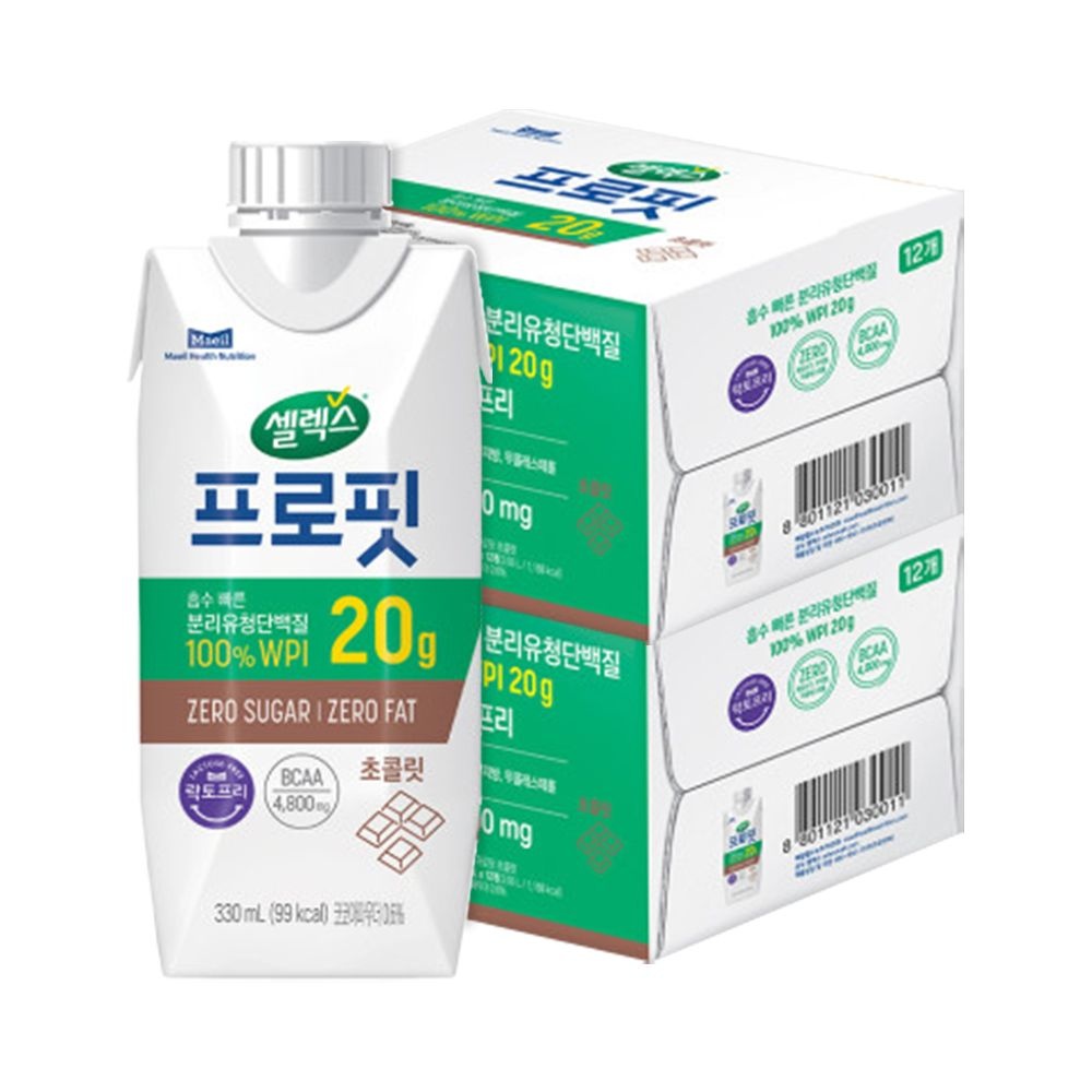 [온누리7%혜택]셀렉스 프로핏 Sports WPI 드링크 초콜릿 330ml 24개