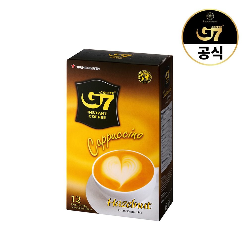 (현대Hmall) G7 카푸치노 헤이즐넛향 12개입 x 3개 (총 36개입) / 베트남 원두 헤이즐넛 커피 믹스 스틱