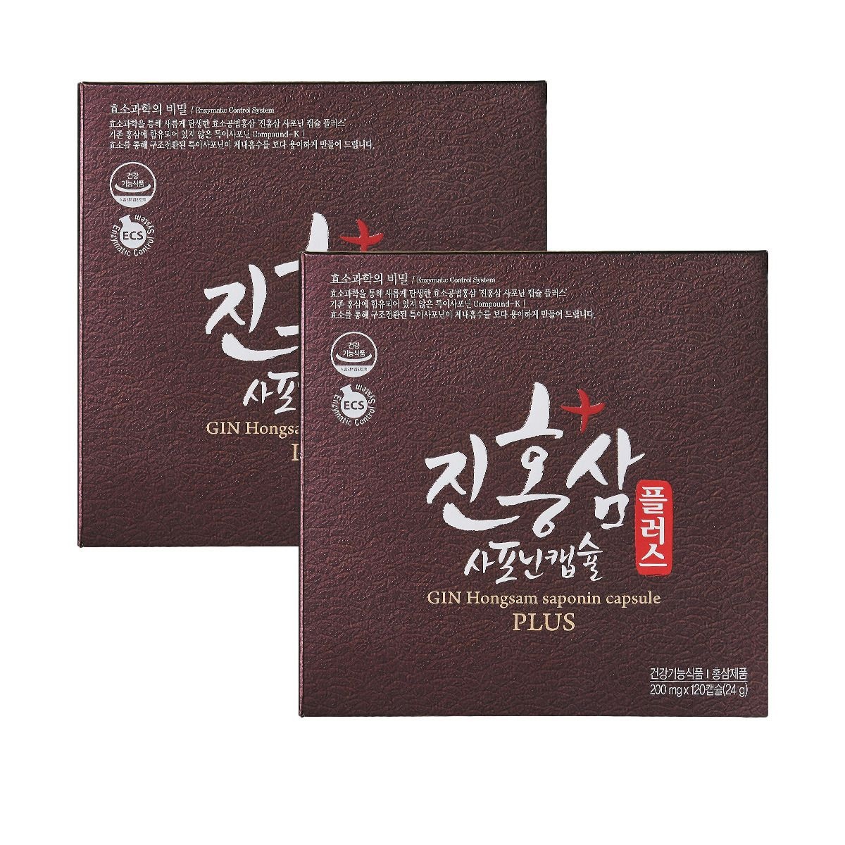 (현대Hmall) 비티진 진비책 진홍삼 사포닌 캡슐 플러스 200mg x 120캡슐 2박스 농축 진세노사이드 건강기능식품