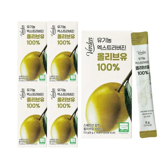 (현대Hmall) Verden 유기농 엑스트라버진 올리브유 스틱 100% (8g X 14포) 5박스
