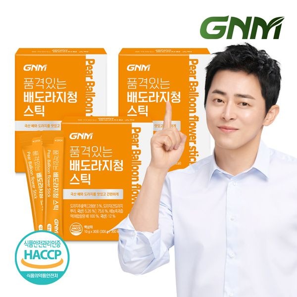 (현대Hmall) GNM 품격있는 국산 배 도라지청 스틱 3박스 (총 90포) / 배도라지즙 대추 모과