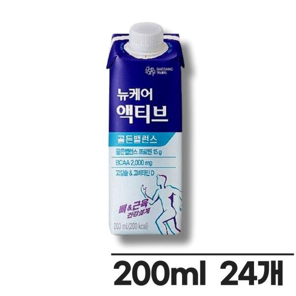 대상웰라이프 뉴케어 액티브 골든밸런스 200ml 24팩 뼈 근육 건강 관리 579295
