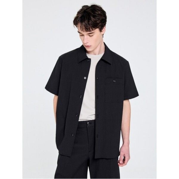 [갤럭시 라이프스타일(갤럭시 라이프스타일)] GLXY [갤럭시라이프스타일] [三無衣服] AIRY 하프 셔츠 (SETUP) 블랙 (GC