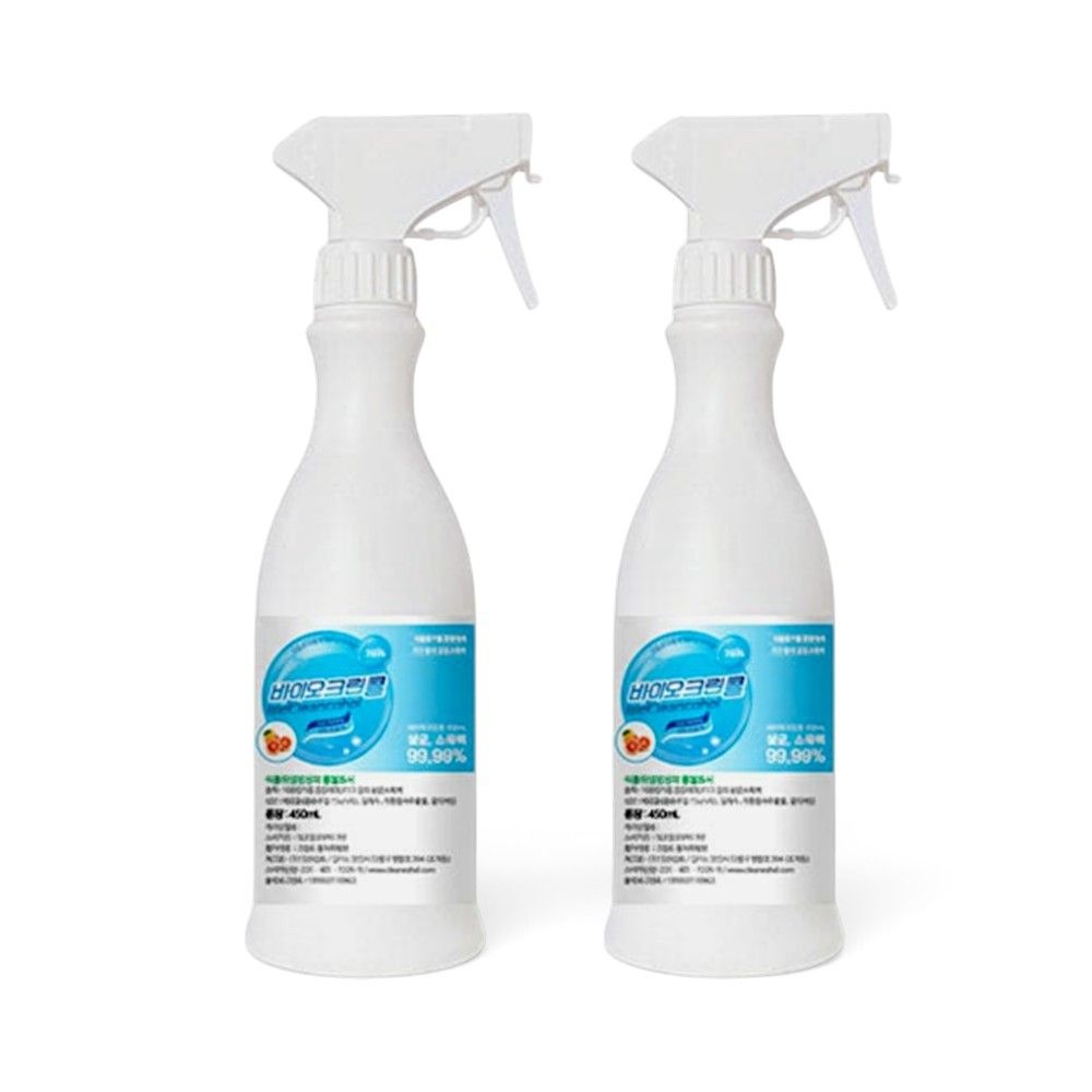 바이오크린콜 진로발효 바이오크린콜 뿌리는 소독약 스프레이 450ml 2개
