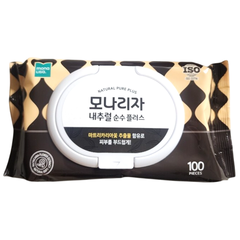 [오늘출발] 모나리자 내추럴 플러스 물티슈 캡형 100매 x 20팩