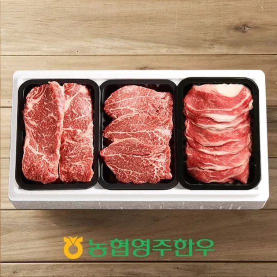 (현대Hmall) [농협영주한우]로스특수부위 모듬 한판 2호 / 총 900g (등심 채끝 차돌박이)