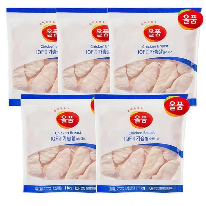 (현대Hmall) 올품 IQF 닭가슴살 슬라이스 5kg (1kg x 5봉)