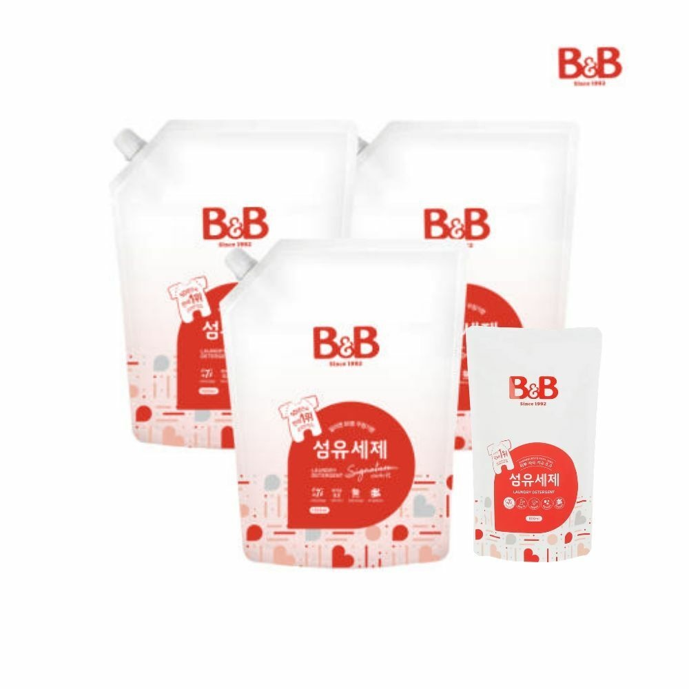 비앤비 (현대Hmall) [증정] 유아 섬유 세탁세제 시그니처 리필형 1500ml X3개 (+세제800ml증정)
