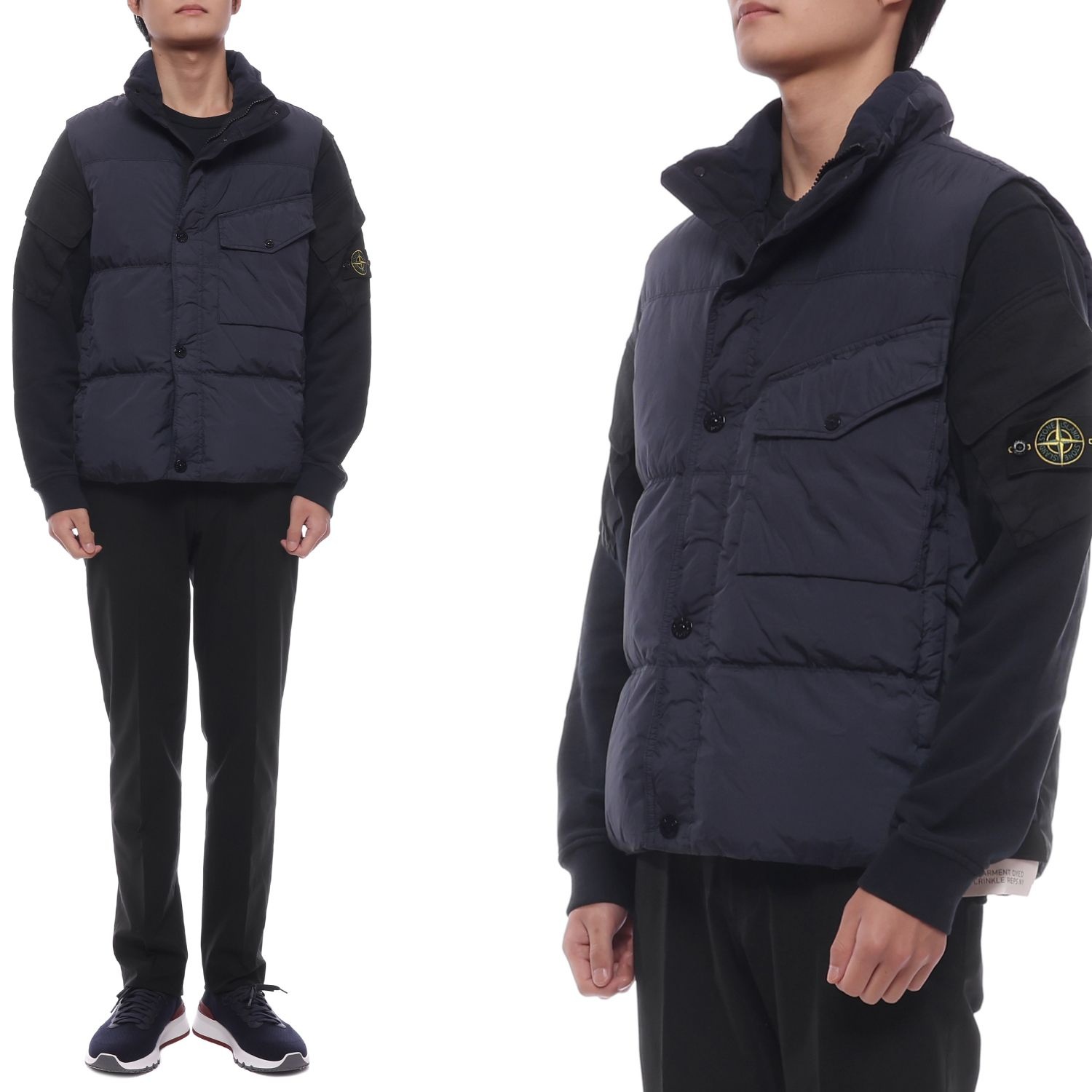 스톤아일랜드 25FW 남성 크링클랩스 다운 베스트 (K2S15G100003 S0A23 V0020 25F)
