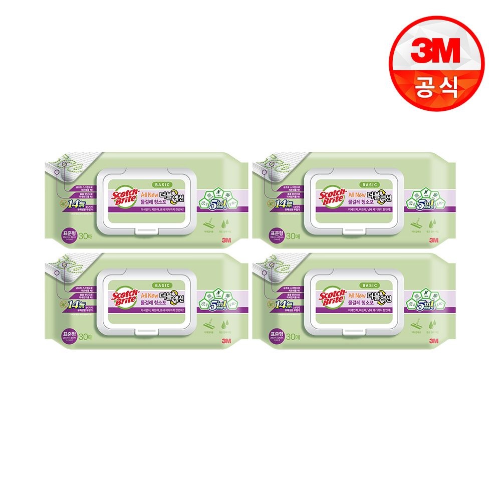 (현대Hmall) 3M 표준형 올뉴 베이직 더블액션 물걸레 청소포 30매 4개