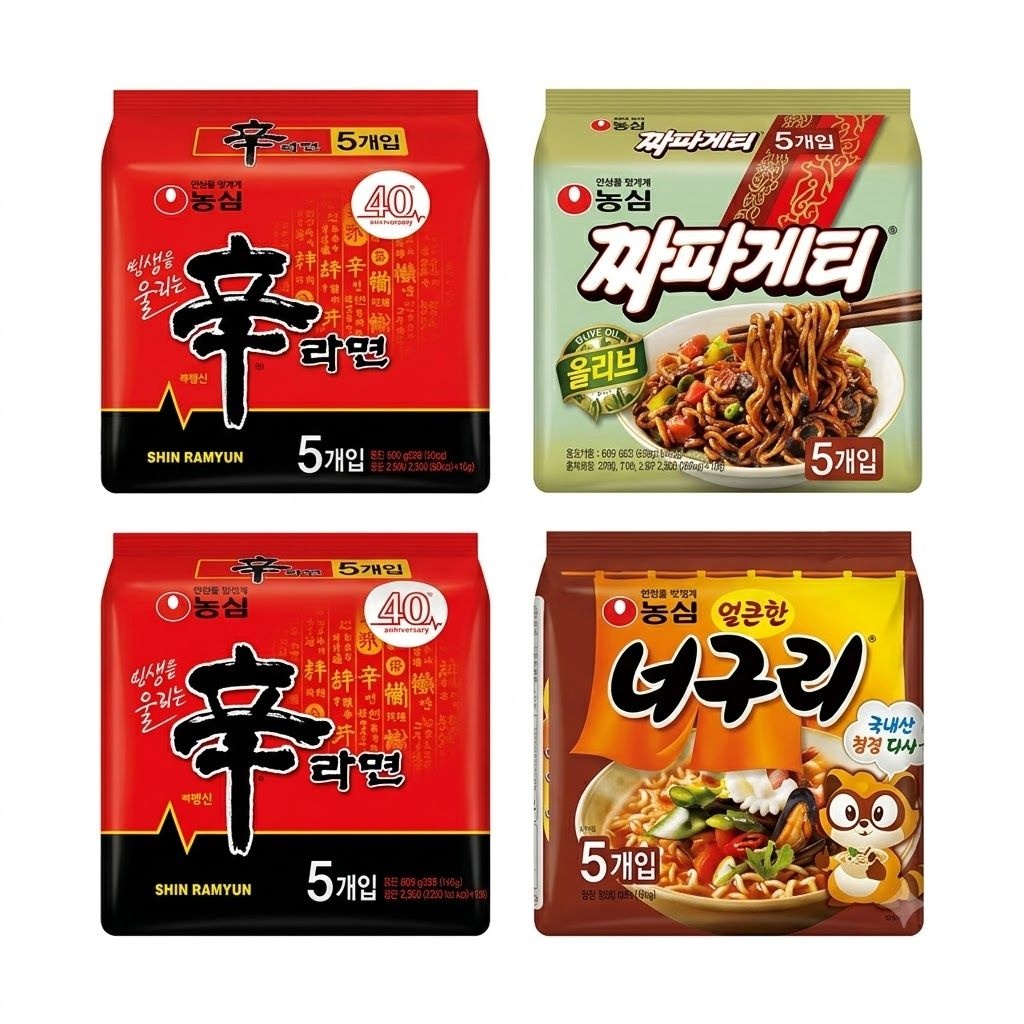 신라면 10입 + 너구리 5입 + 짜파게티 5입 (총 20봉)