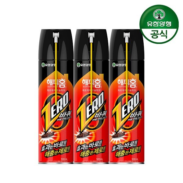 (현대Hmall) [유한양행] 해피홈 바퀴제로 에어로솔 500ml 3개