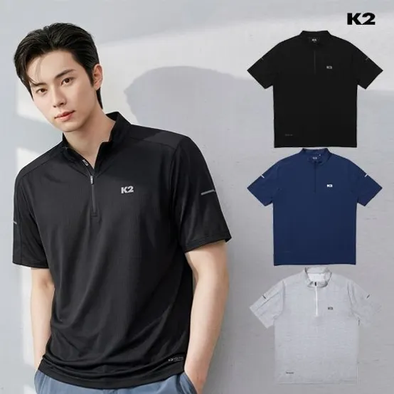 [정상가:109,000원] *이채민착용 남성 홀리텍(HOLITEC) 반팔 집업 티셔츠 KMM24213