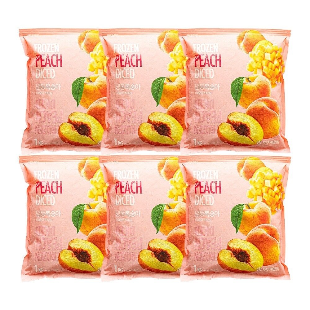 CJ프레시웨이 이츠웰냉동 복숭아 1kg x 6개