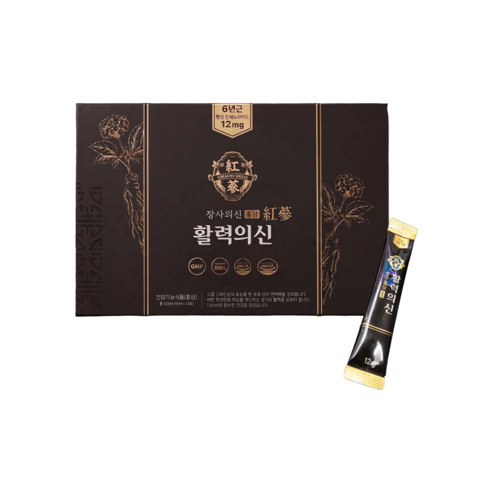 홍삼진액 6년근 국산 홍삼 농축액 스틱형 활력의신 12g 30포 선물세트