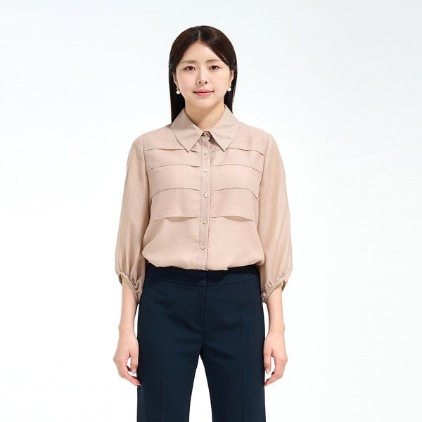 미니멈 미니멈 턱 카라 시스루 블라우스 MZCGWB7940 ADW619 ARR258