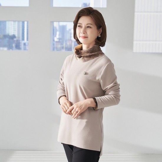 마담4060 엄마옷 나염슬릿티셔츠-QATE301002A-