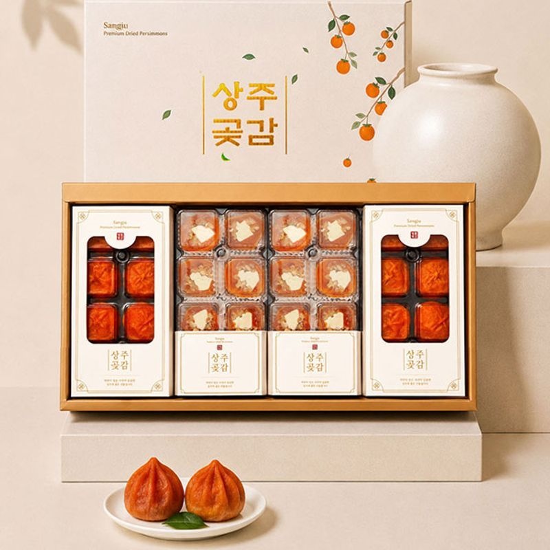 자연맛남 정성가득 곶감 (반건시8입x2팩+치즈호두말이8입x2팩) 선물세트