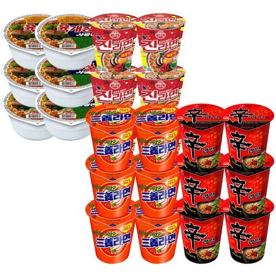 컵라면 4종 혼합 24개(육개장6개+진라면6개+삼양라면6개+신라면6개)