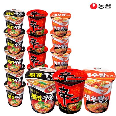 농심 컵라면 혼합 18개(신라면6개+튀김우동6개+새우탕6개)