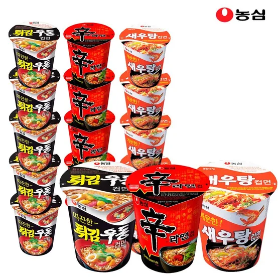 농심 컵라면 혼합 18개(신라면6개+튀김우동6개+새우탕6개)