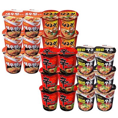 농심 컵라면 혼합 24개(신라면6개+튀김우동6개+너구리6개+새우탕6개)