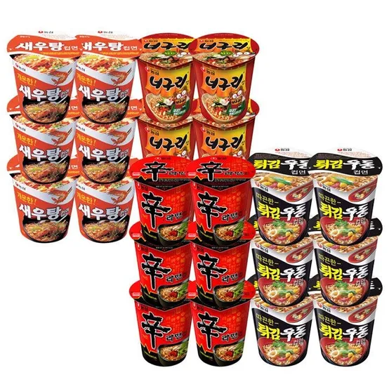 농심 컵라면 혼합 24개(신라면6개+튀김우동6개+너구리6개+새우탕6개)