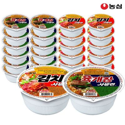 농심 컵라면 혼합 24개(육개장사발면12개+김치사발면12개)