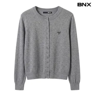 BNX [~77]데일리 펀칭 리본 자수 니트 가디건 (BY3CD016L0)