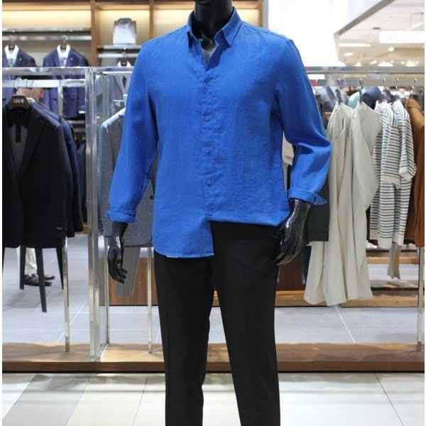 매장정품 BASSO 바쏘 homme 25 NEW 리넨(마) 100% 버튼다운 긴소매 셔츠 남방 오션블루 SSWAATT41ABU 1709214