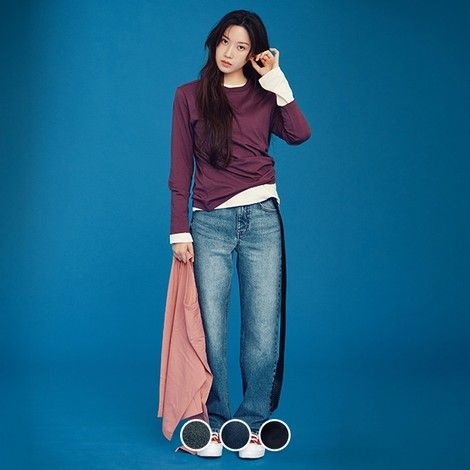 여성 가을 간절기 스트레이트 일자핏 청바지 데님 팬츠 416934