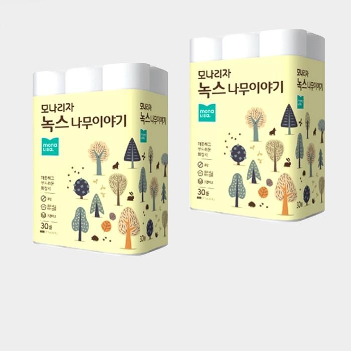 [모나리자] 녹스 나무이야기 데코 3겹 27M 30롤 X 2팩_SH
