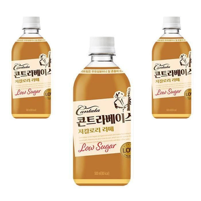 [패션플러스][롯데]롯데 칸타타 콘트라베이스 라떼 저칼로리 500ml 24개 (15301800)