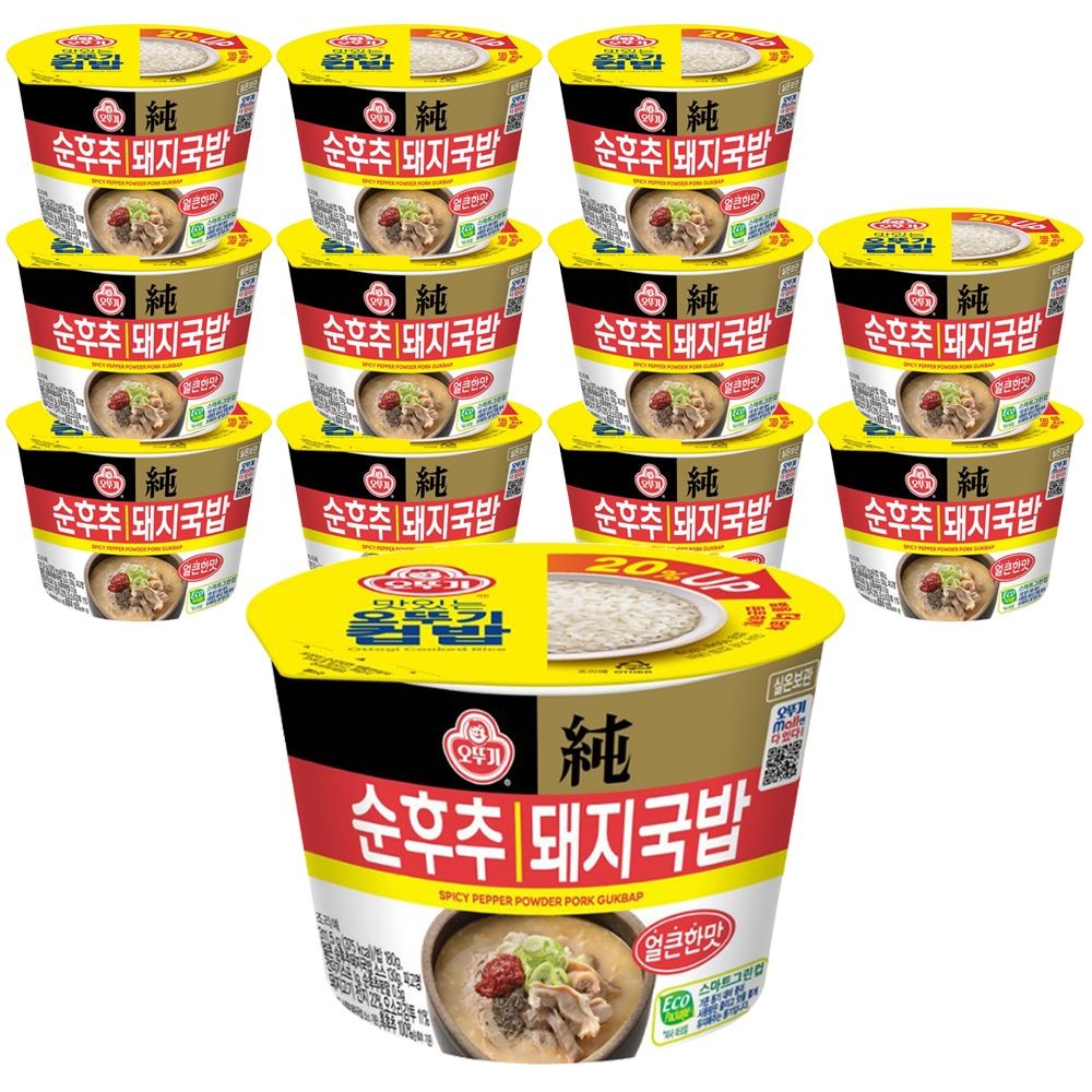 오뚜기 컵밥 얼큰순후추돼지국밥 311.5g, 12개