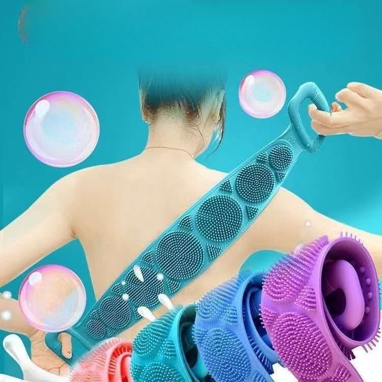 [해외] (2세트) 양면실리콘때밀이 두꺼운 등때밀이 양손 목욕 타월 샤워 목욕타올 등때밀이